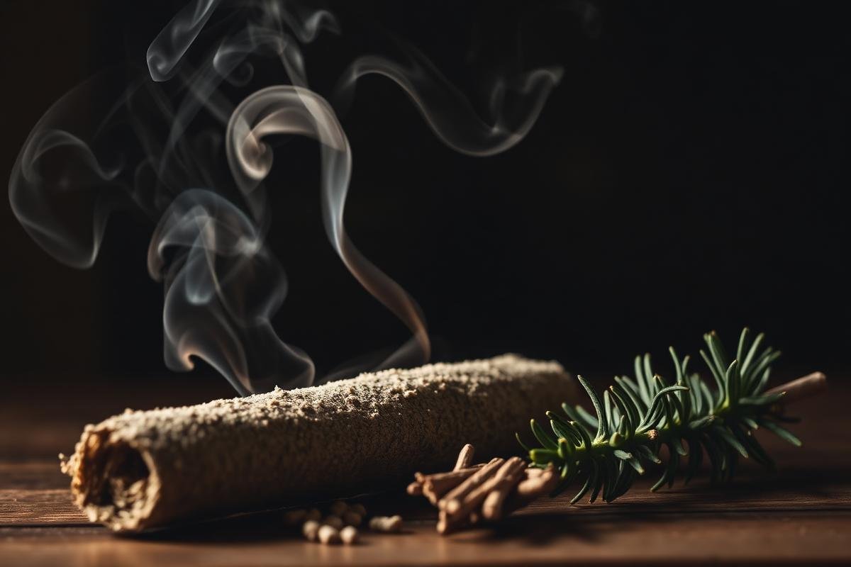 Ritual de purificación con salvia y hierbas
